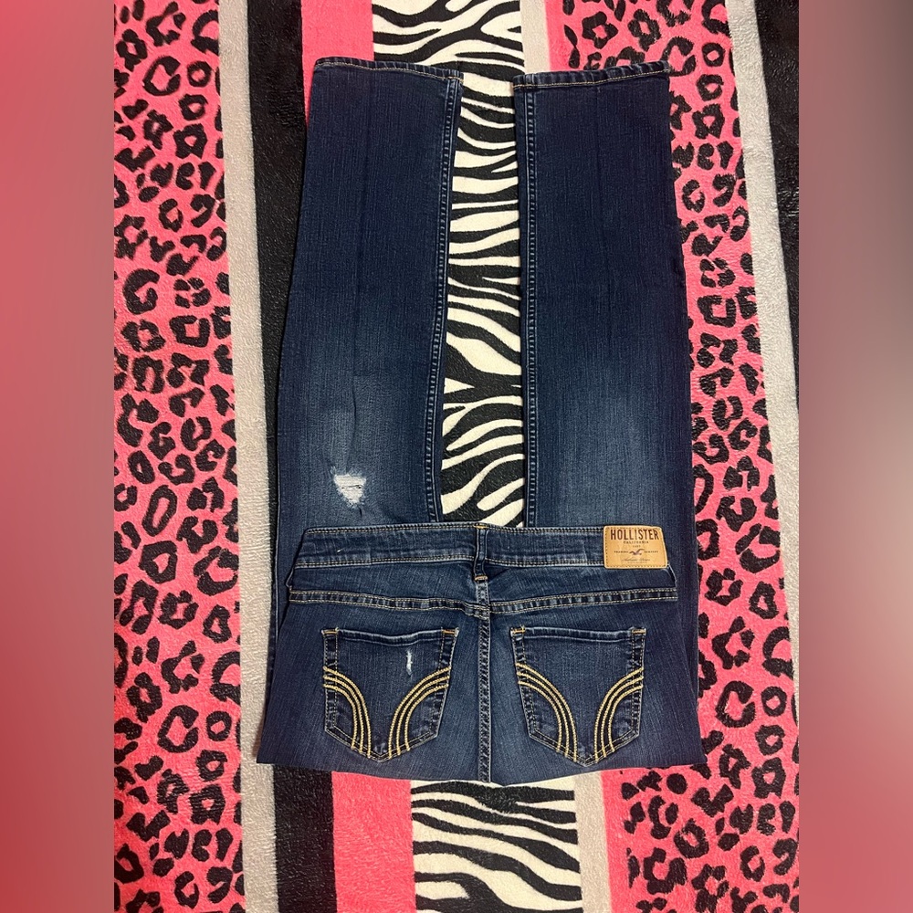 Vintage Hollister mid rise straight leg ripped distressed jeans